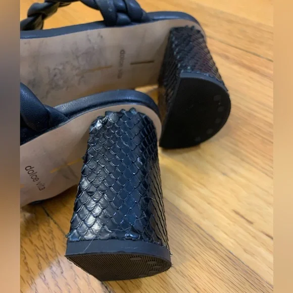 LIKE NEW!! Dolce Vita Black Braided Women's Sandals - Picture 4 of 8